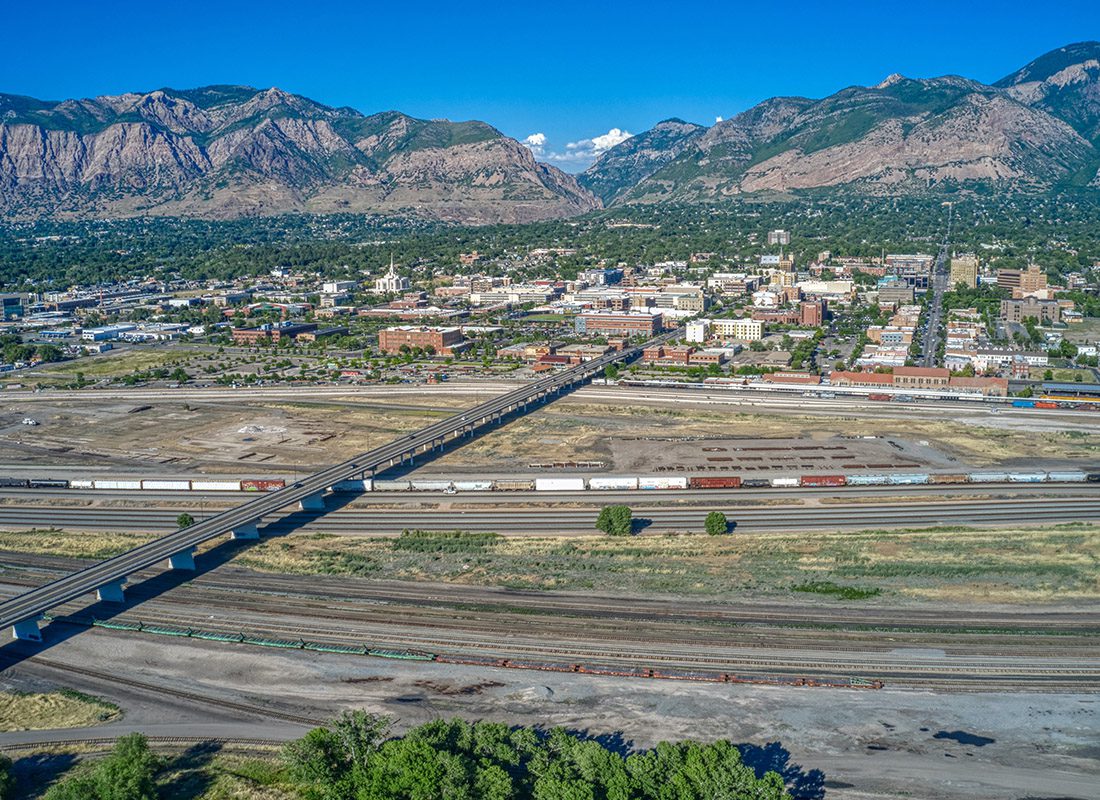 West Haven, UT - Aerial View of Ogden, Utah During on a Sunny Day